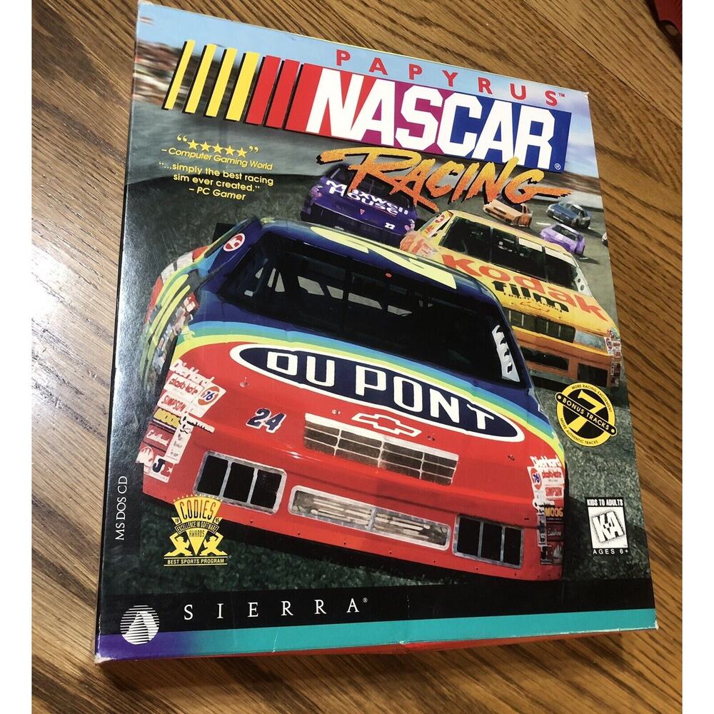 Vintage Papyrus Nascar Racing PC CD ROM MS-DOS 1994 Video Computer Game